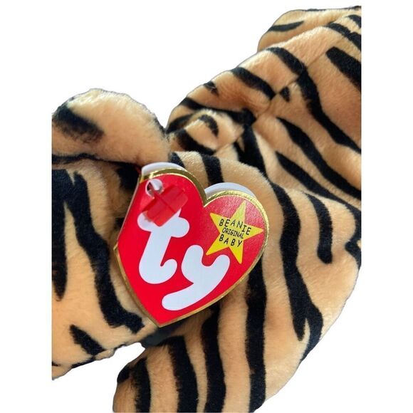 Stripes the Tiger PVC Ty 1995 Beanie Baby Plush Collectible Nostalgia Stuffed An - Picture 4 of 10